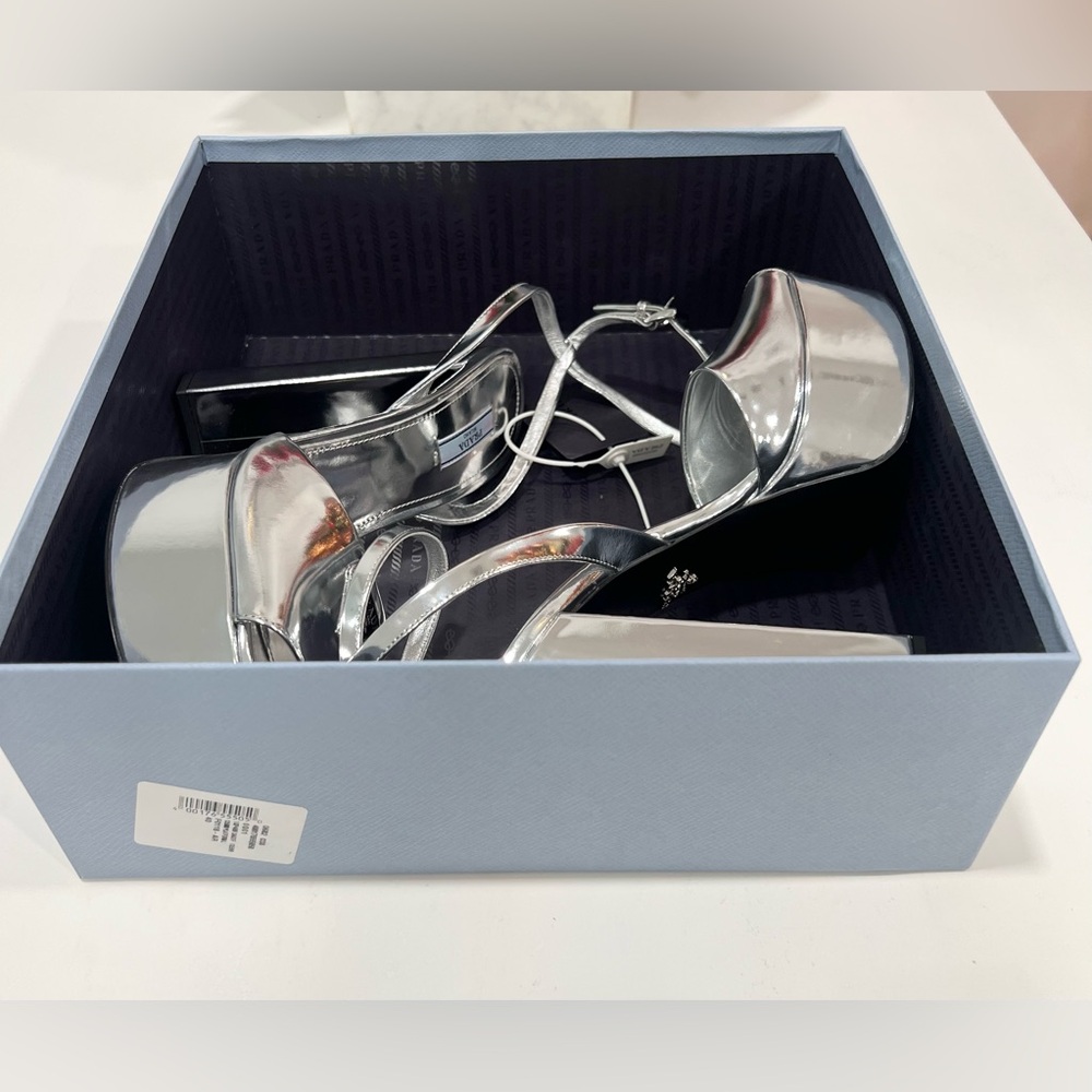 Prada Silver Platform Sandals - Picture 10 of 10